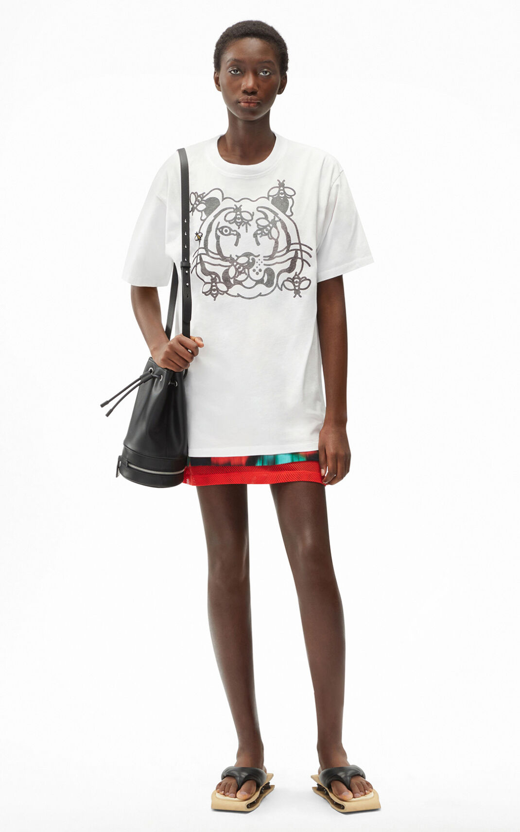 Camisetas Kenzo Bee a Tiger oversize Mujer Blancas - SKU.0349595